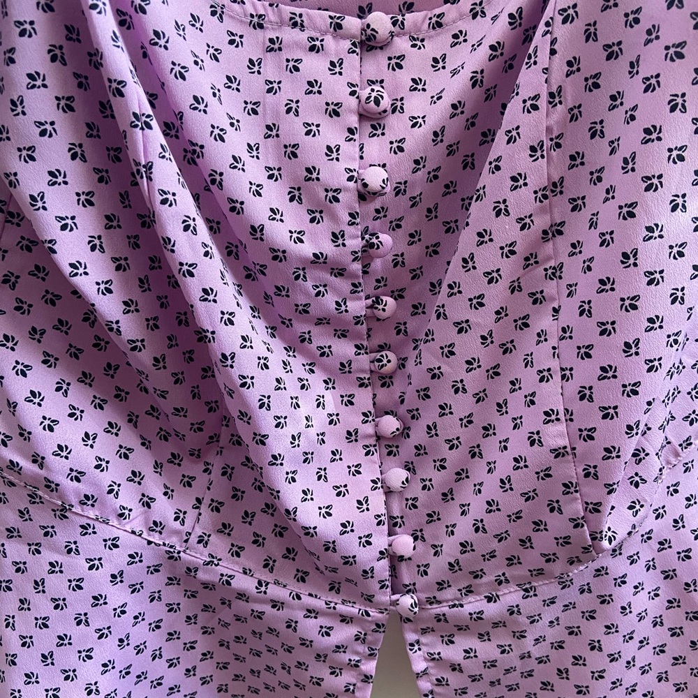 Lilac Button Front Top - Picture 6 of 8
